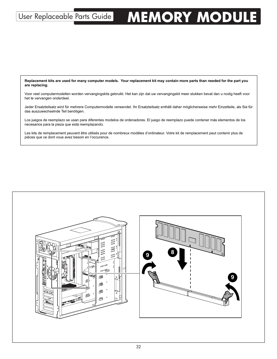 User replaceable parts guide | HP X09 User Manual | Page 32 / 54