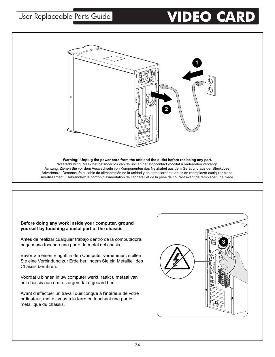 Video card, User replaceable parts guide | HP X09 User Manual | Page 34 / 54