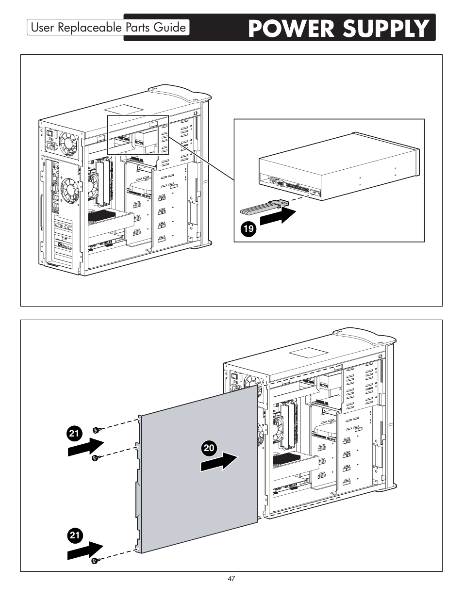 Power supply | HP X09 User Manual | Page 47 / 54