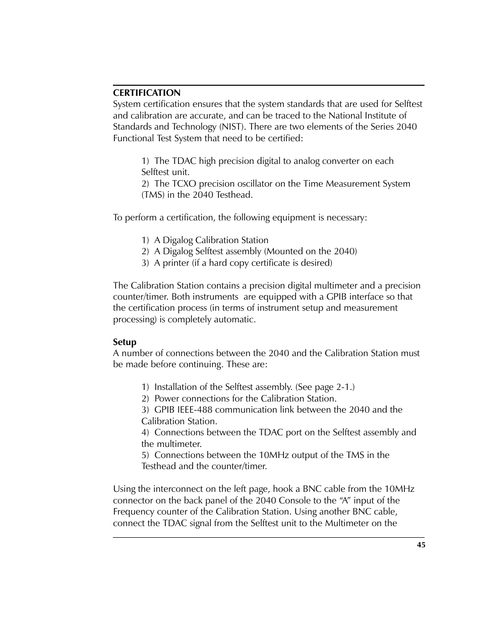 Certification, Setup | HP 2040D User Manual | Page 46 / 67