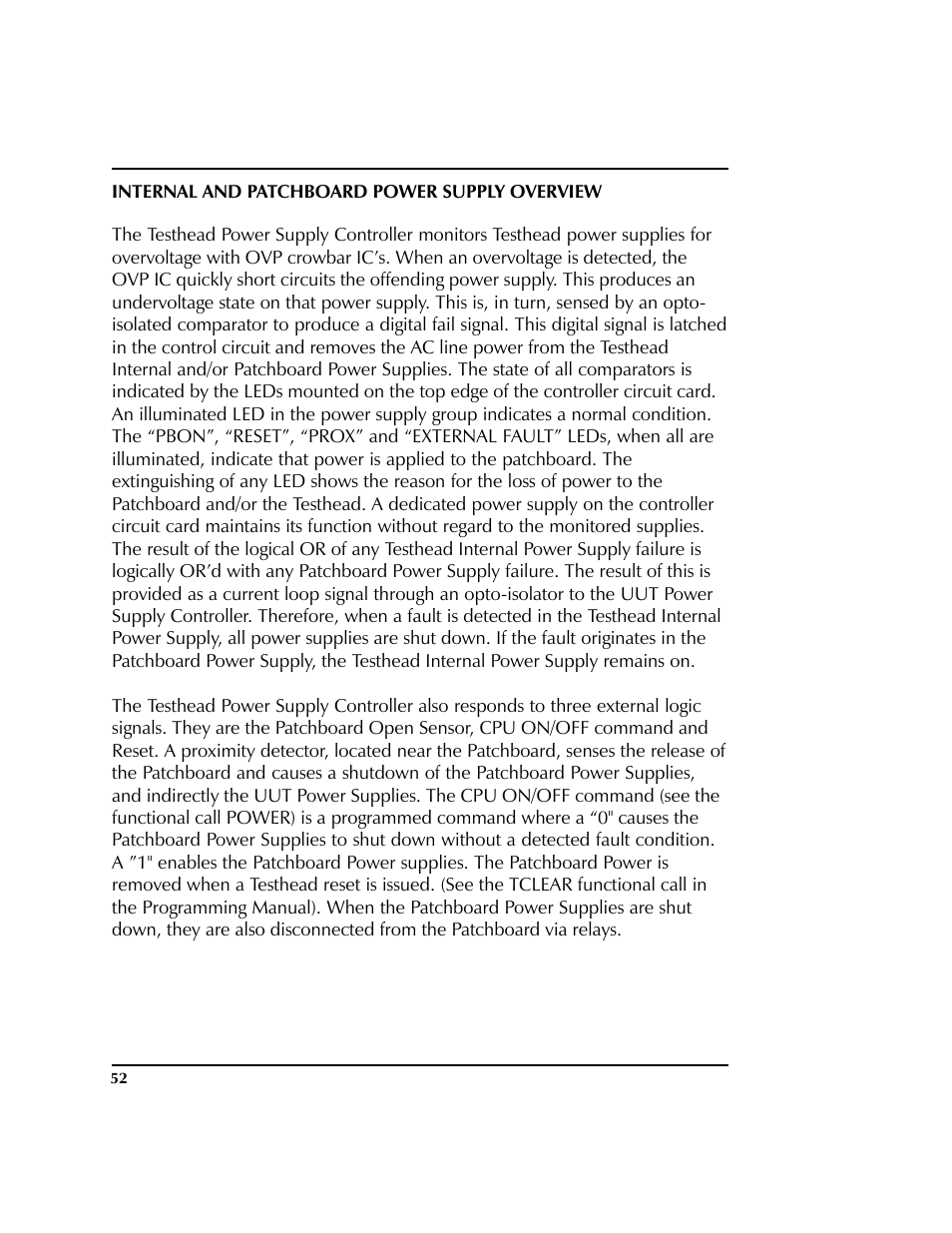 Internal and patchboard p/s overview | HP 2040D User Manual | Page 53 / 67