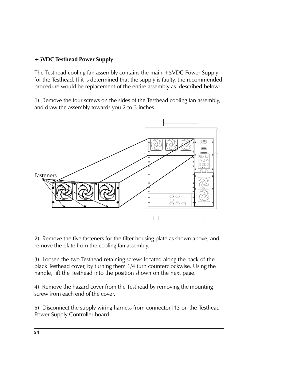 5vdc testhead power supply | HP 2040D User Manual | Page 55 / 67