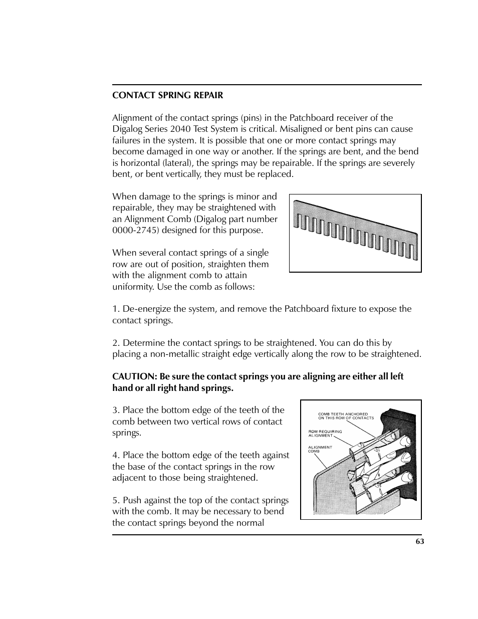 Contact spring repair | HP 2040D User Manual | Page 64 / 67