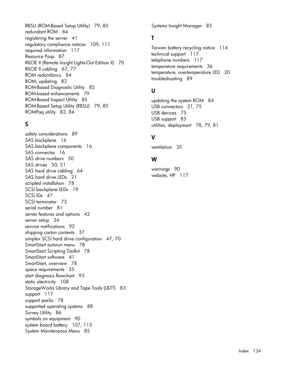HP DL385 User Manual | Page 124 / 124