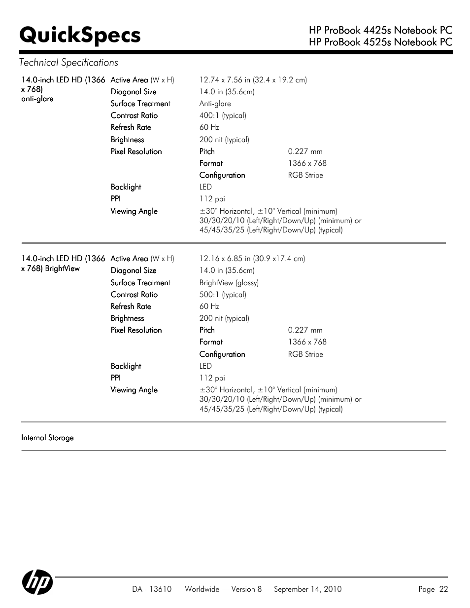 Quickspecs | HP VC133 User Manual | Page 22 / 38