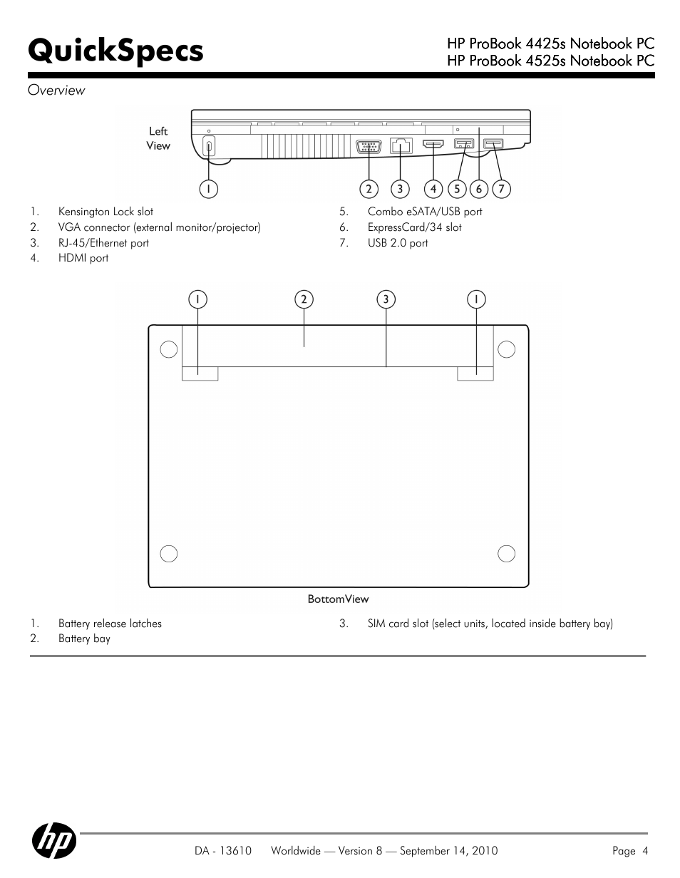 Quickspecs | HP VC133 User Manual | Page 4 / 38