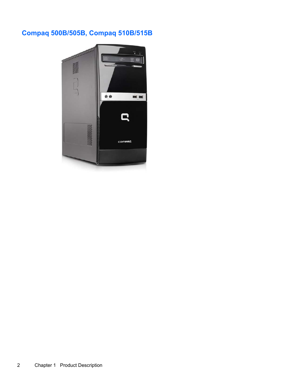 Compaq 500b/505b, compaq 510b/515b | HP 500B User Manual | Page 10 / 113
