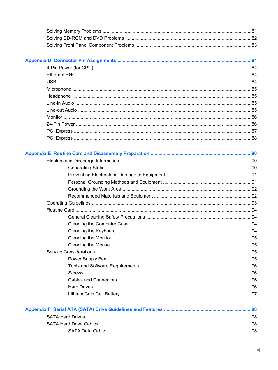 HP 500B User Manual | Page 7 / 113