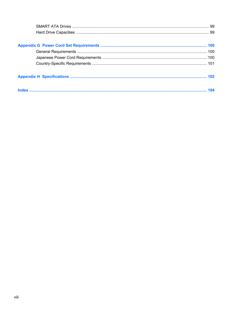 HP 500B User Manual | Page 8 / 113