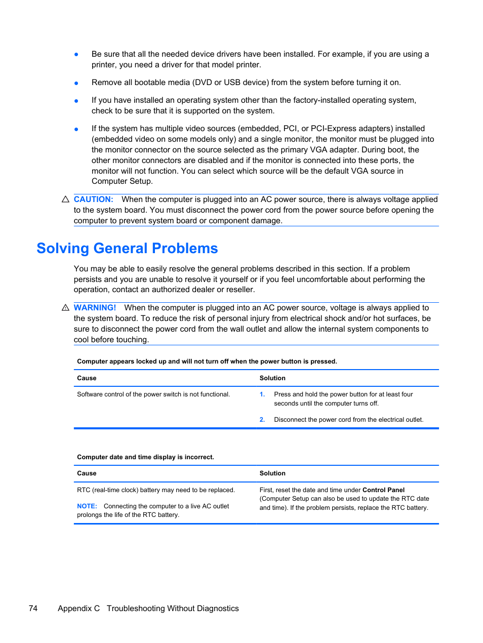 Solving general problems | HP 500B User Manual | Page 82 / 113