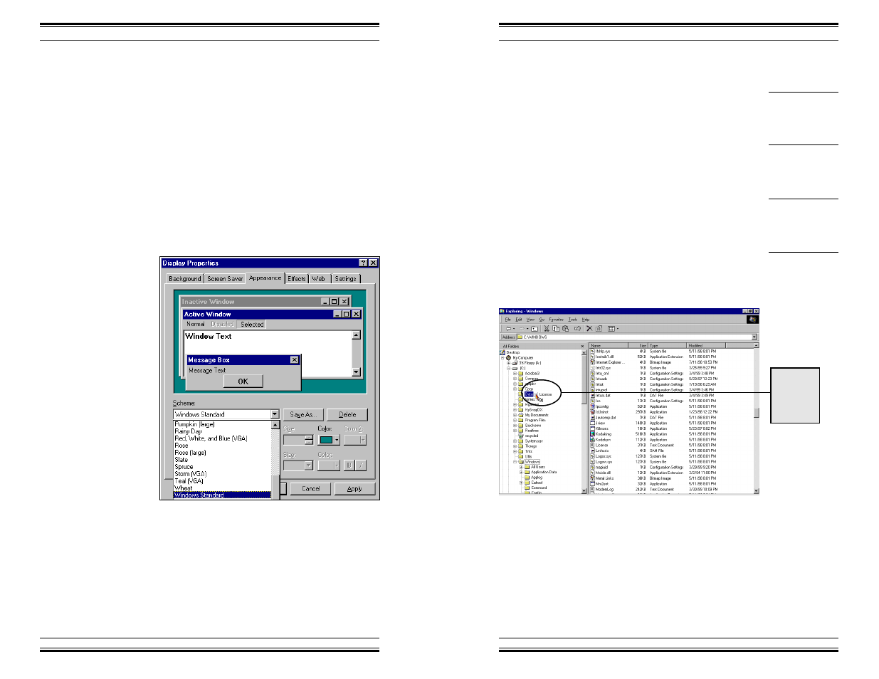 Closing a window, Moving & copying files, Changing screen colors | HP Windows 98 Training express User Manual | Page 21 / 28