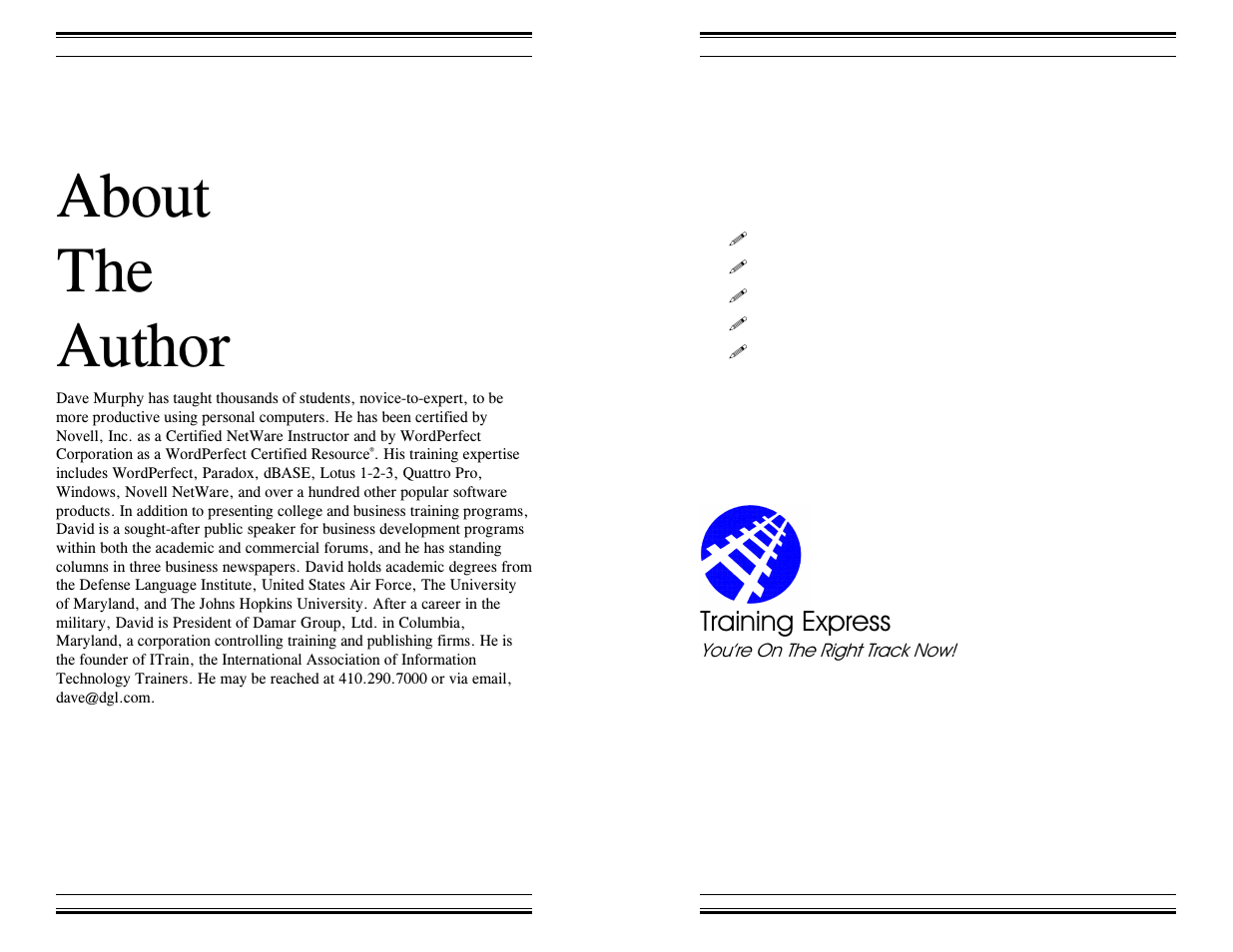 About the author, Training express learning guides, Training express | HP Windows 98 Training express User Manual | Page 4 / 28