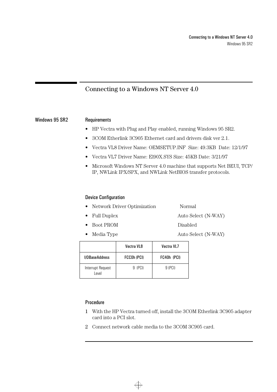 Connecting to a windows nt server 4.0 | HP 3C905-TX User Manual | Page 31 / 42