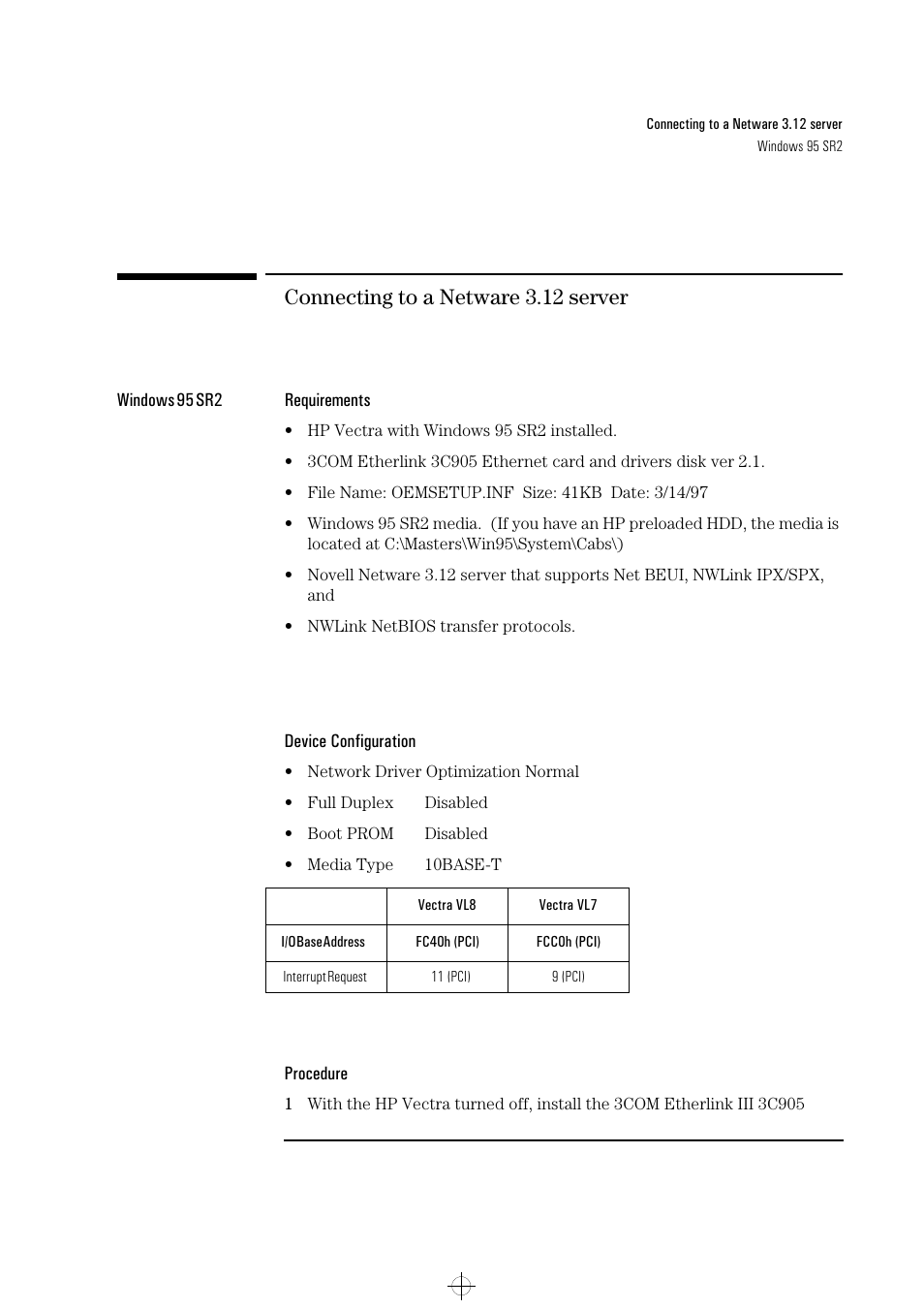 Connecting to a netware 3.12 server | HP 3C905-TX User Manual | Page 6 / 42