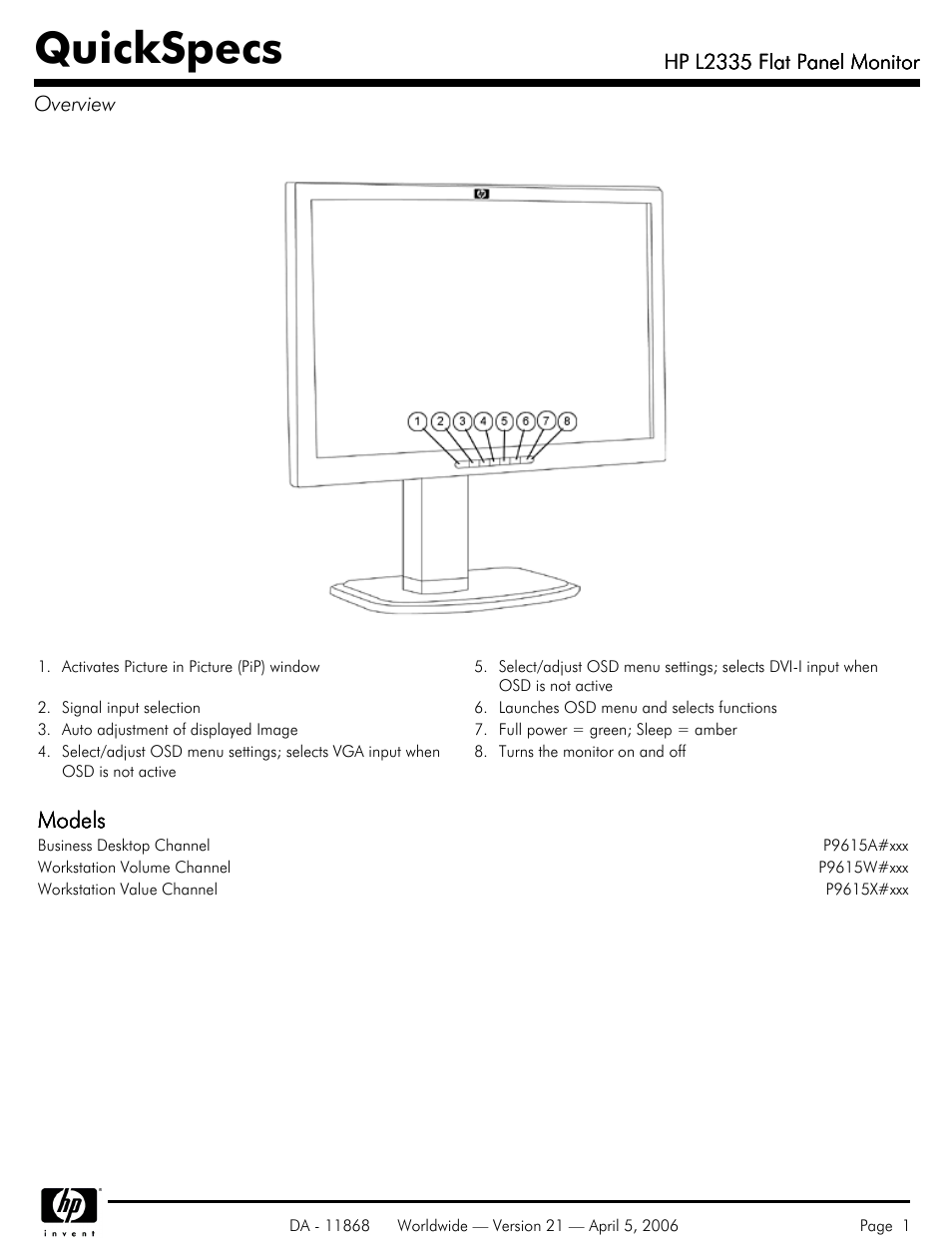 HP Workstation P9615A#xxx User Manual | 7 pages