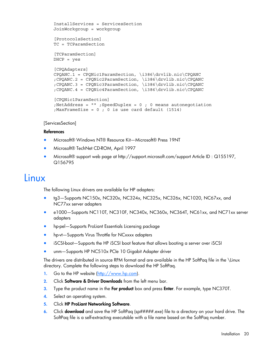 Linux | HP 441877-00B User Manual | Page 20 / 176