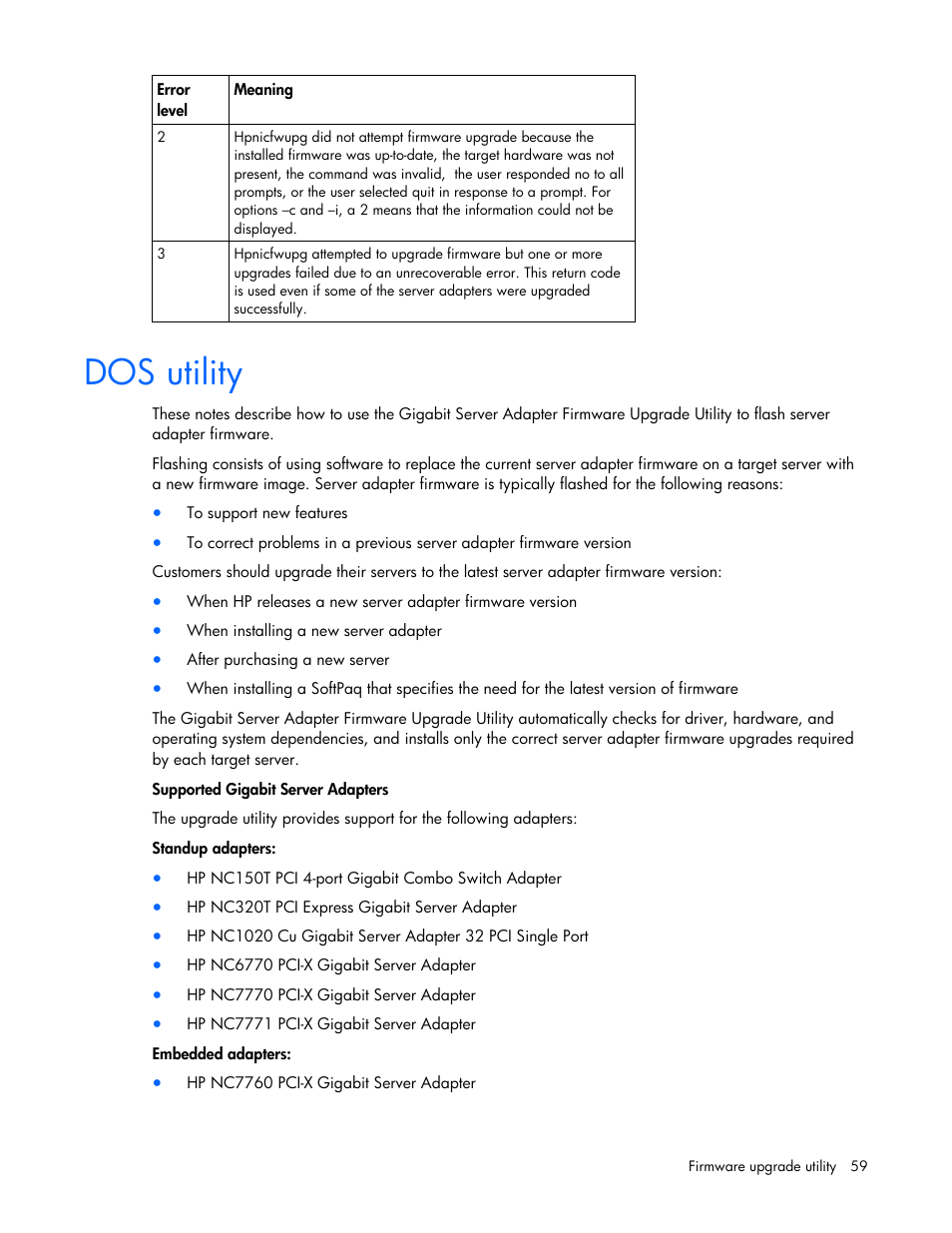 Dos utility | HP 441877-00B User Manual | Page 59 / 176