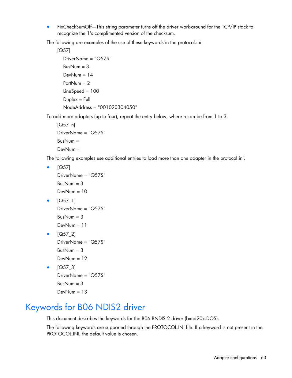 Keywords for b06 ndis2 driver | HP 441877-00B User Manual | Page 63 / 176