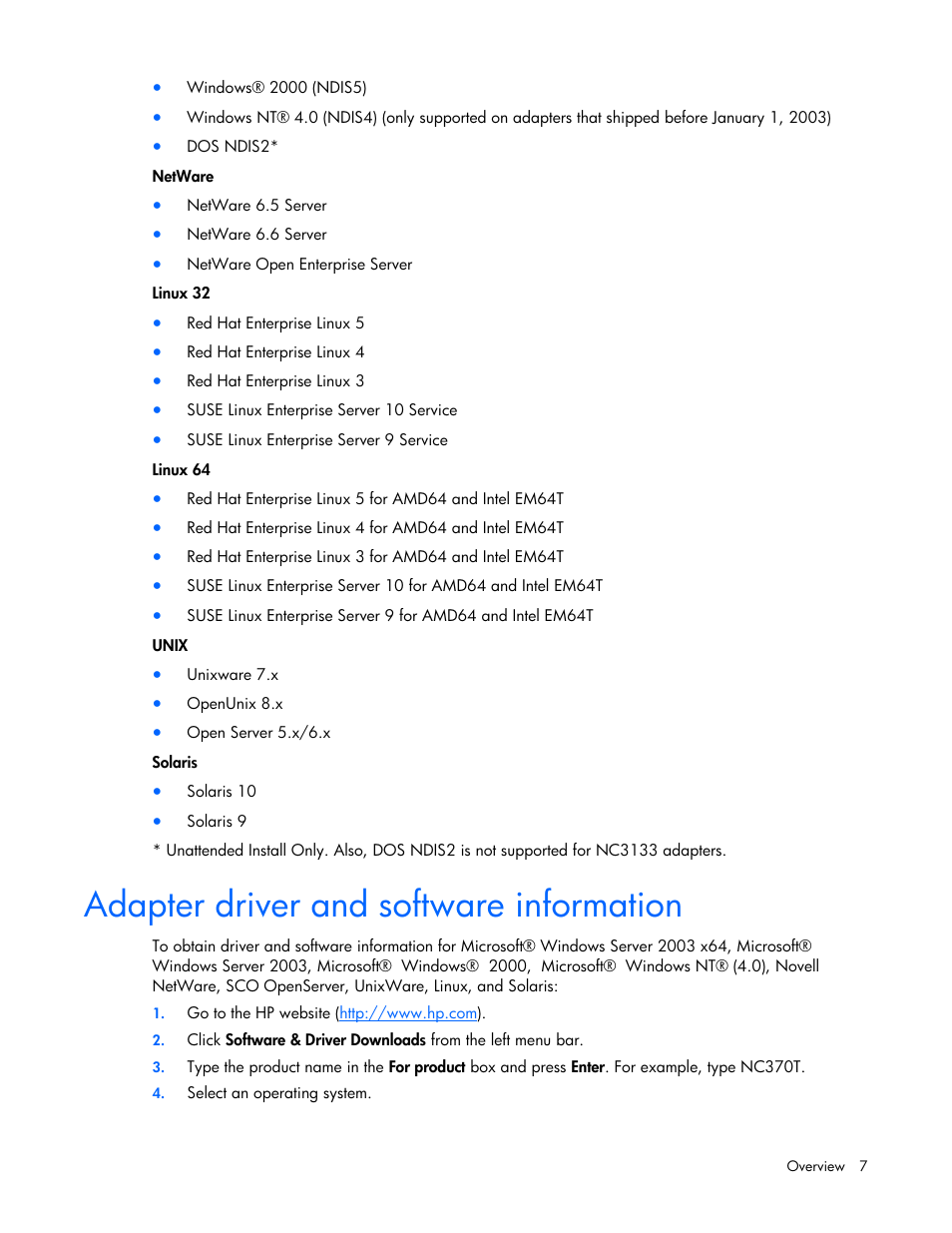 Adapter driver and software information | HP 441877-00B User Manual | Page 7 / 176