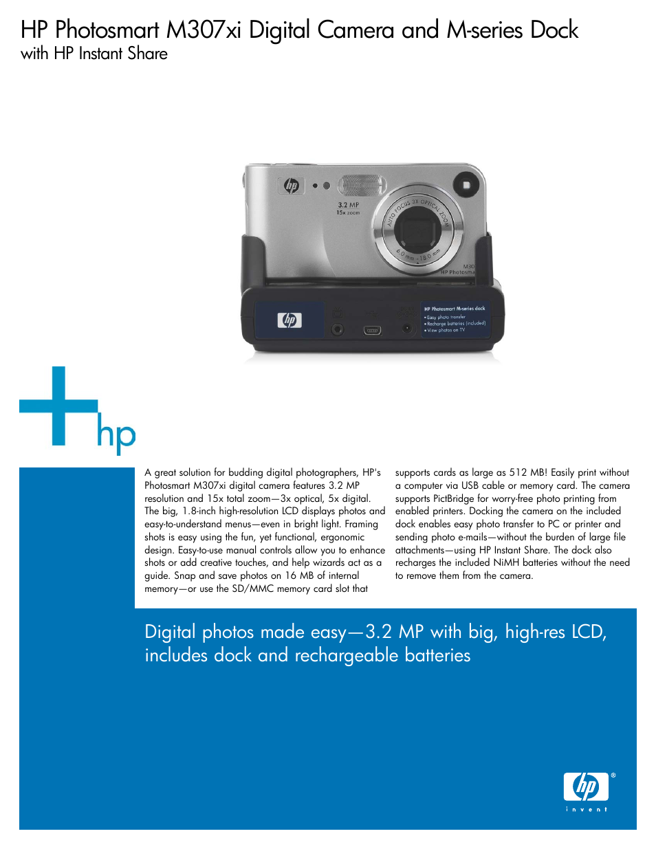 HP PhotoSmart M307xi User Manual | 4 pages