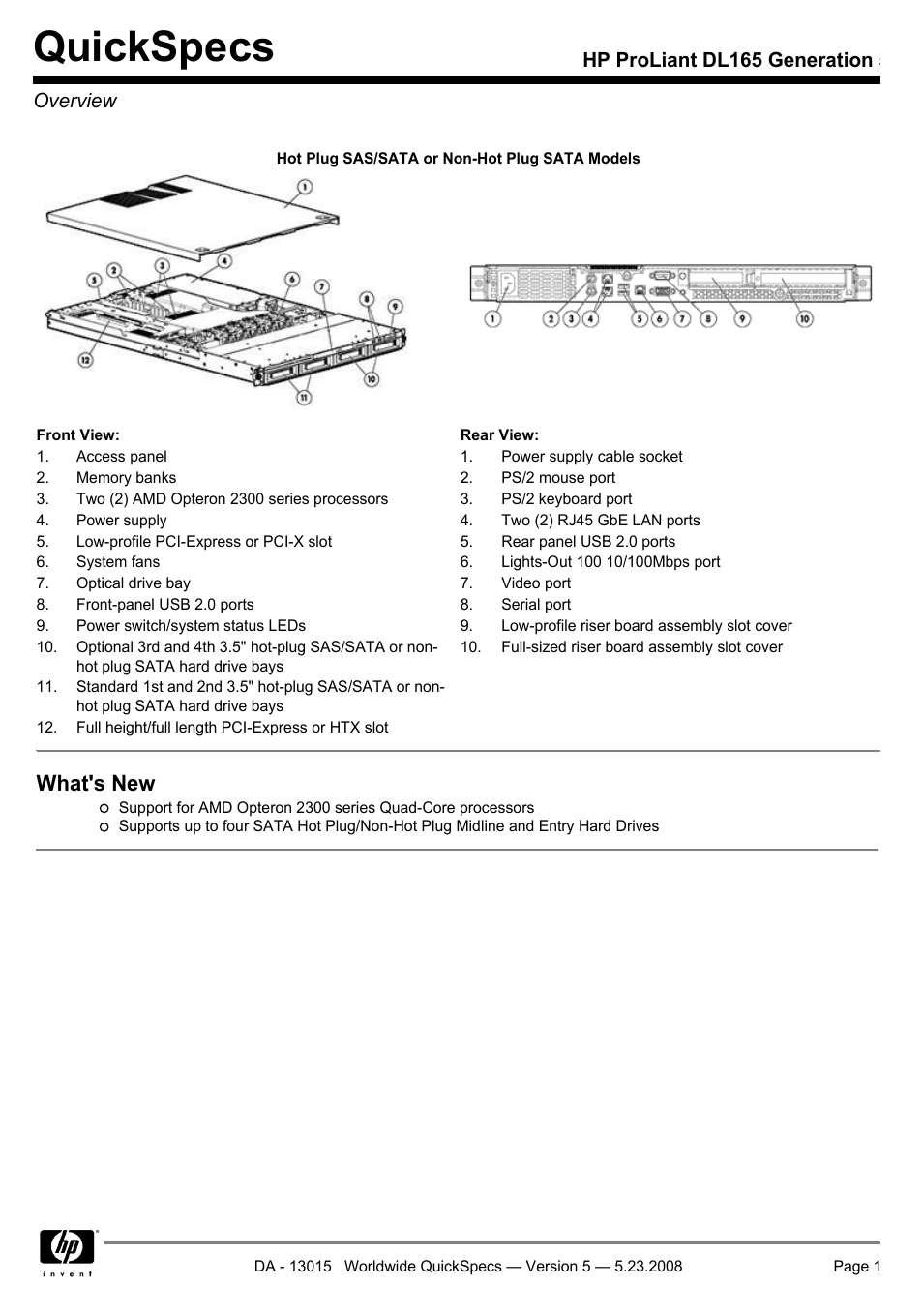 HP ProLiant DL165 User Manual | 30 pages