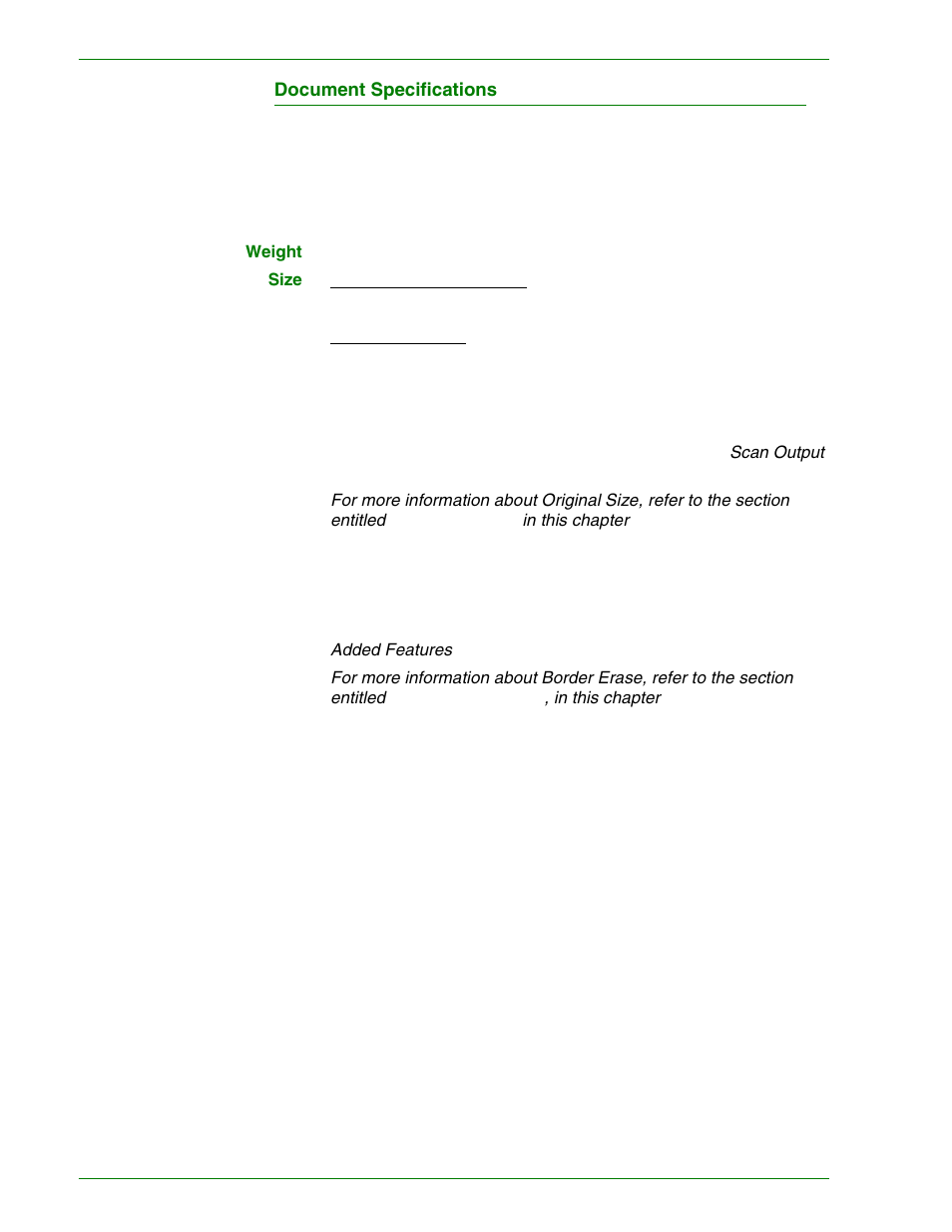 Document specifications | HP 3535 User Manual | Page 101 / 268