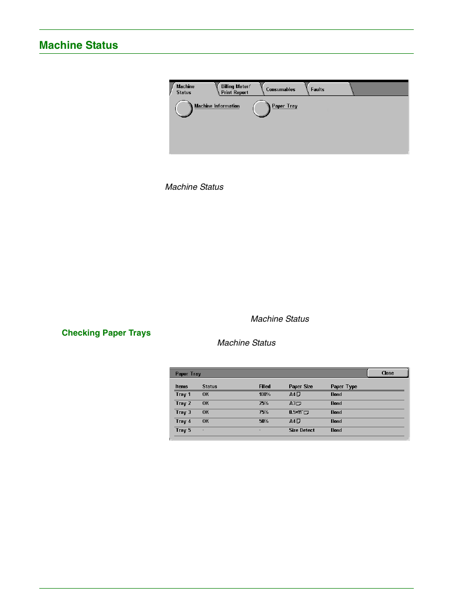Machine status, Machine status 1–89 | HP 3535 User Manual | Page 107 / 268