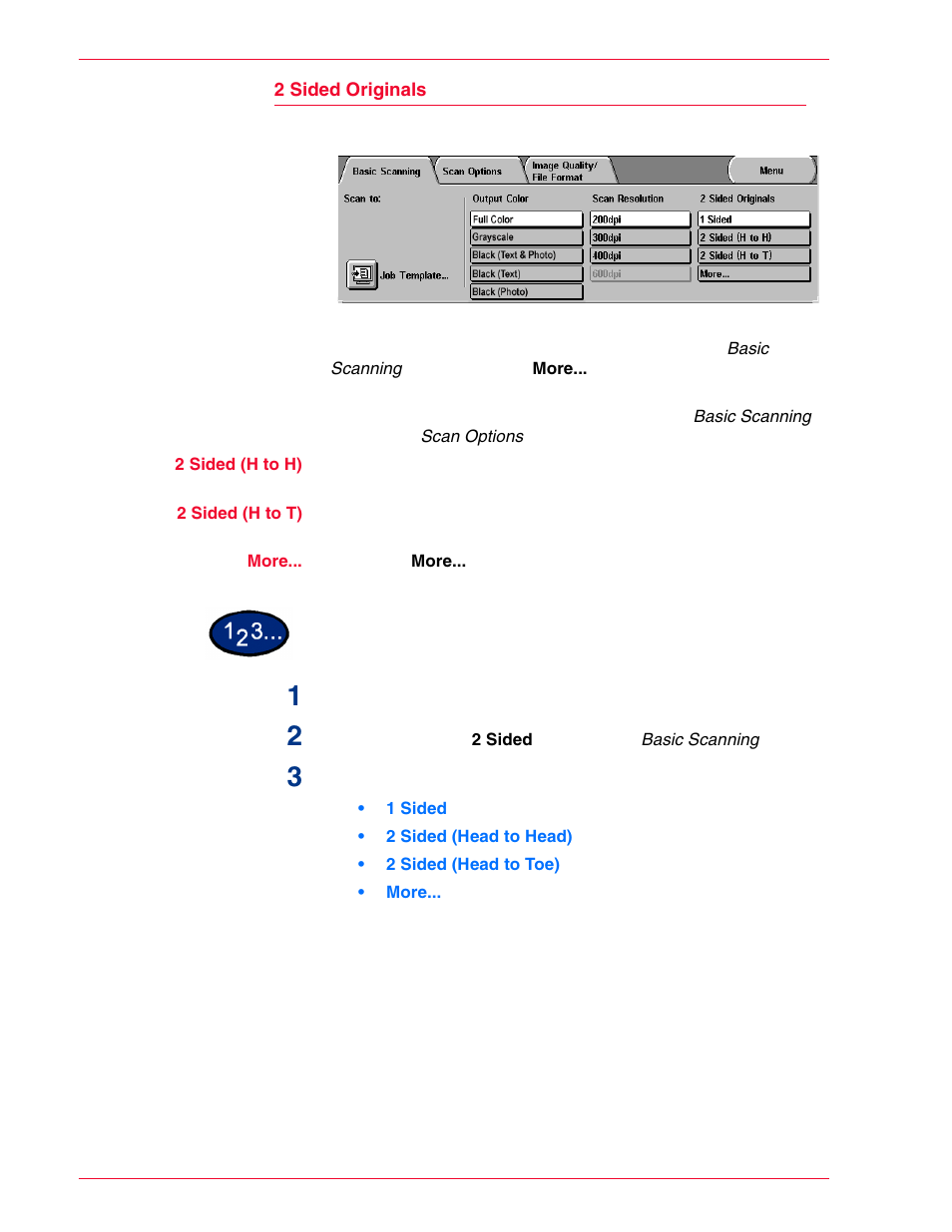 2 sided originals | HP 3535 User Manual | Page 120 / 268