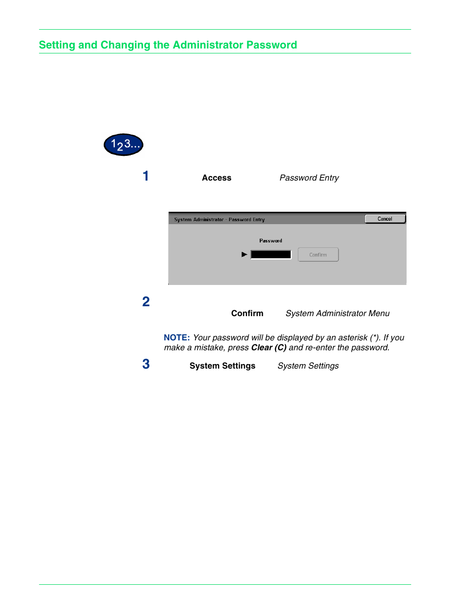 Setting and changing the administrator password | HP 3535 User Manual | Page 141 / 268