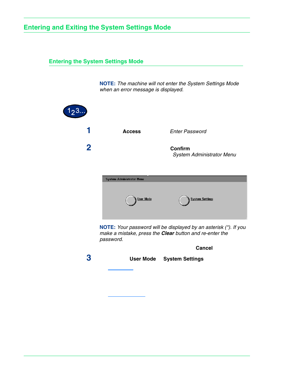 Entering and exiting the system settings mode, Entering the system settings mode, Entering and exiting the system settings mode 4–5 | Entering the system settings mode 4–5 | HP 3535 User Manual | Page 143 / 268