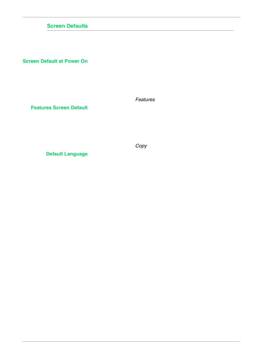 Screen defaults, Screen defaults 4–12 | HP 3535 User Manual | Page 150 / 268