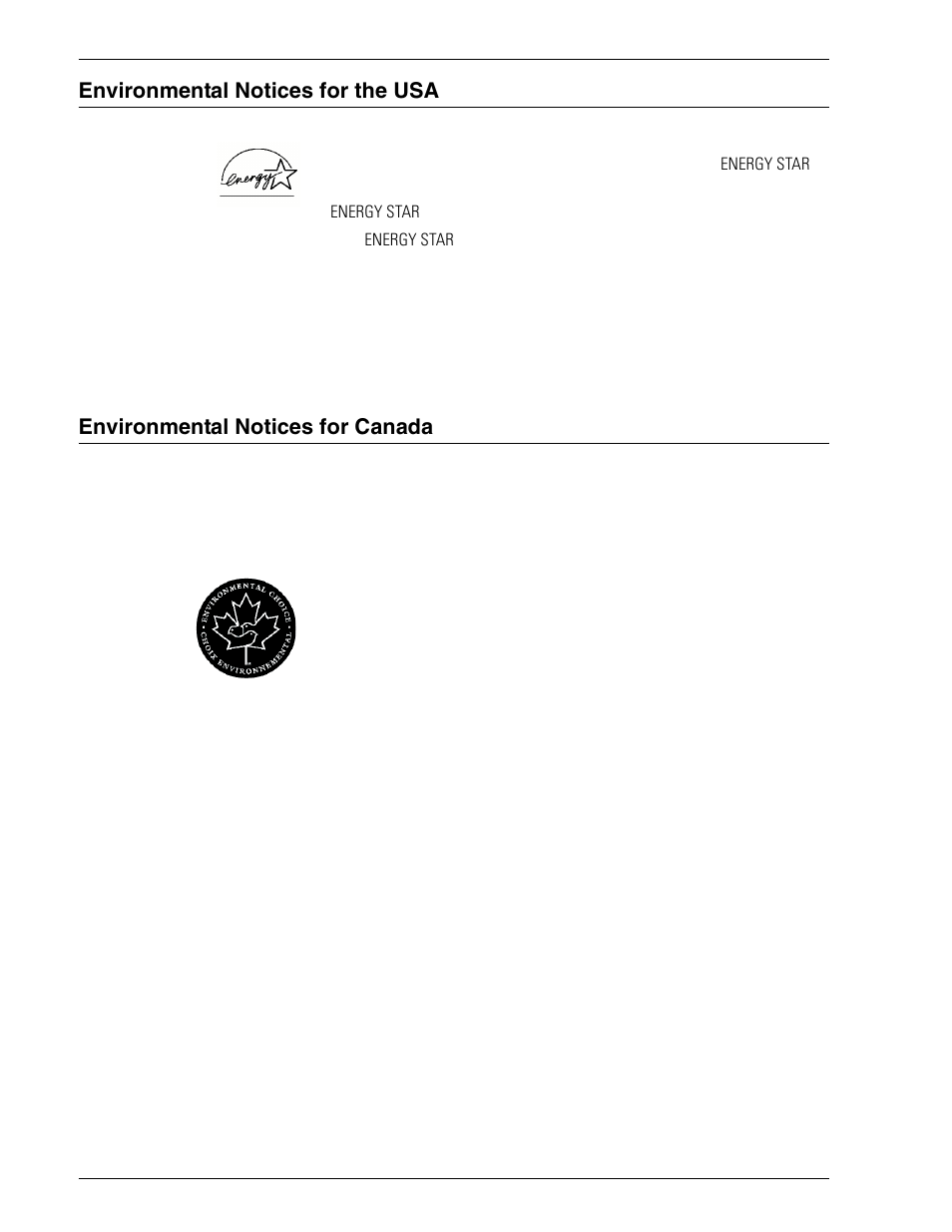 Environmental notices for the usa, Environmental notices for canada, Environmental notices for the usa xvi | Environmental notices for canada xvi | HP 3535 User Manual | Page 16 / 268