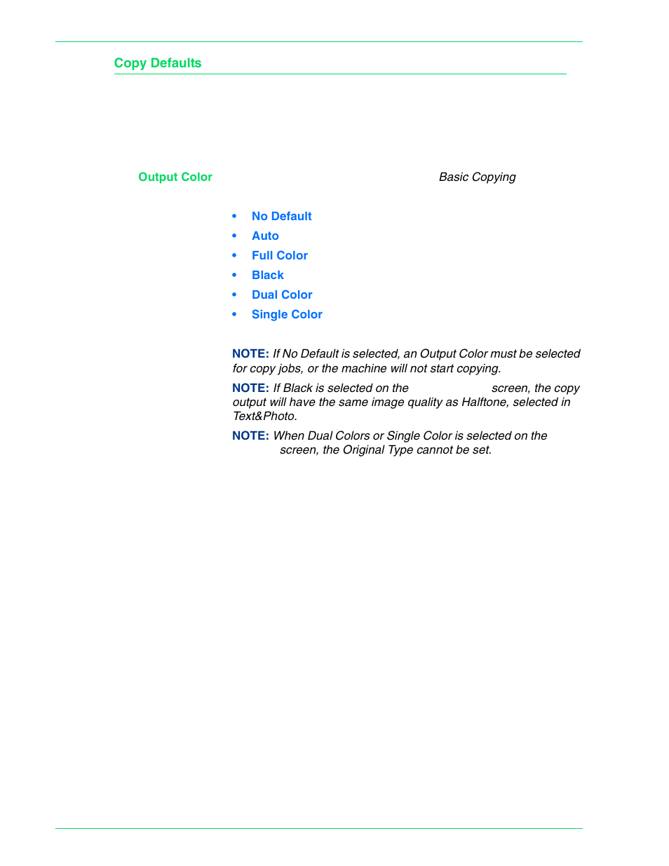 Copy defaults, Copy defaults 4–28 | HP 3535 User Manual | Page 166 / 268