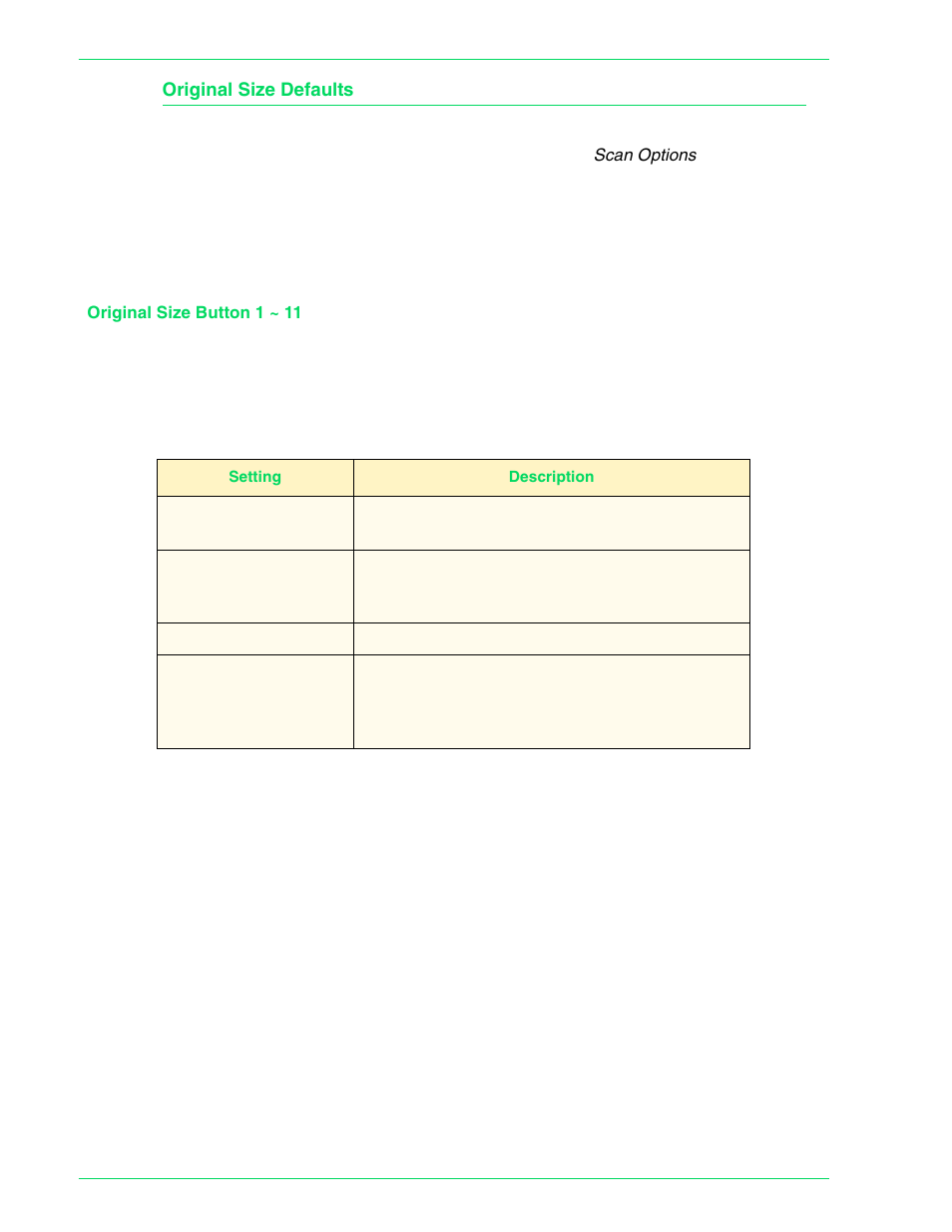 Original size defaults, Original size defaults 4–42 | HP 3535 User Manual | Page 180 / 268