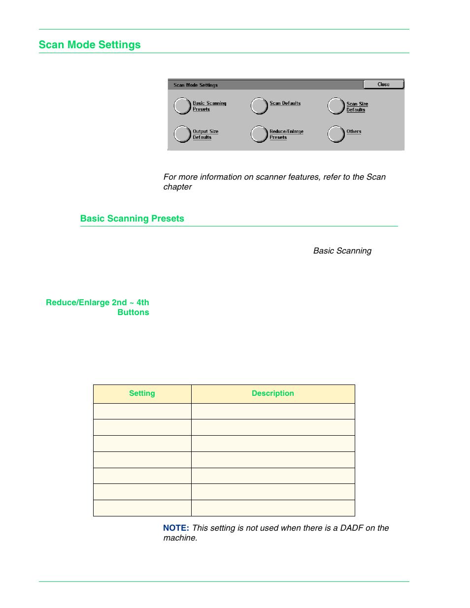 Scan mode settings, Basic scanning presets, Scan mode settings 4–46 | Basic scanning presets 4–46 | HP 3535 User Manual | Page 184 / 268