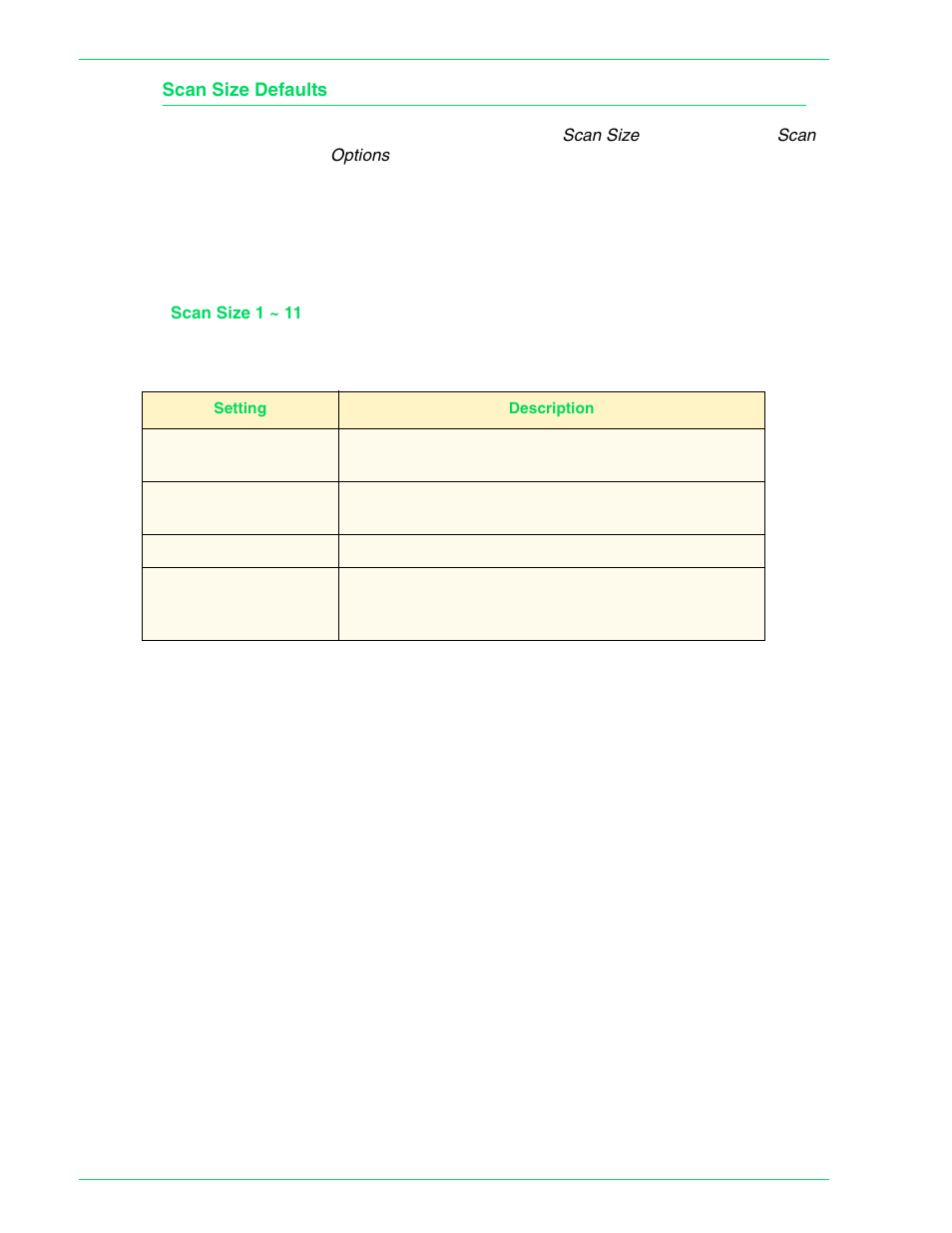 Scan size defaults, Scan size defaults 4–51 | HP 3535 User Manual | Page 189 / 268