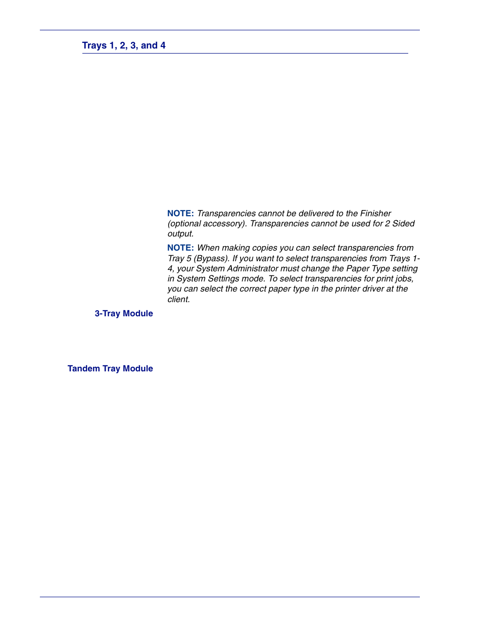 Trays 1, 2, 3, and 4, Trays 1, 2, 3, and 4 5–2 | HP 3535 User Manual | Page 202 / 268