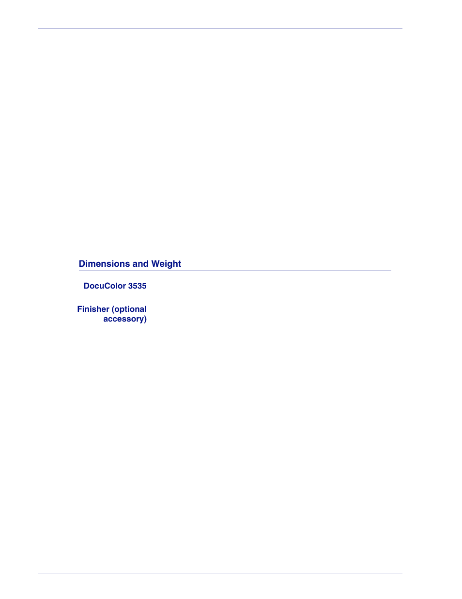 Dimensions and weight, Dimensions and weight 5–13 | HP 3535 User Manual | Page 213 / 268