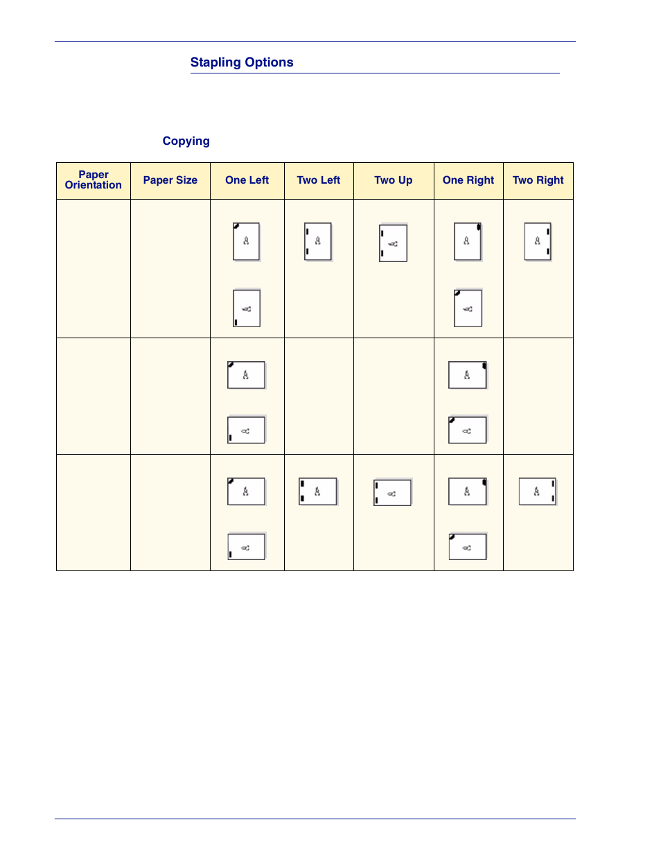 Stapling options | HP 3535 User Manual | Page 215 / 268