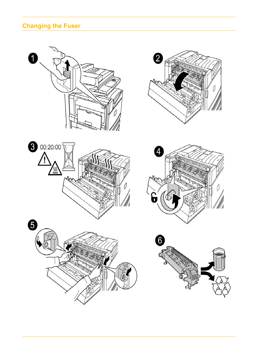 Changing the fuser, Changing the fuser 6–11 | HP 3535 User Manual | Page 227 / 268