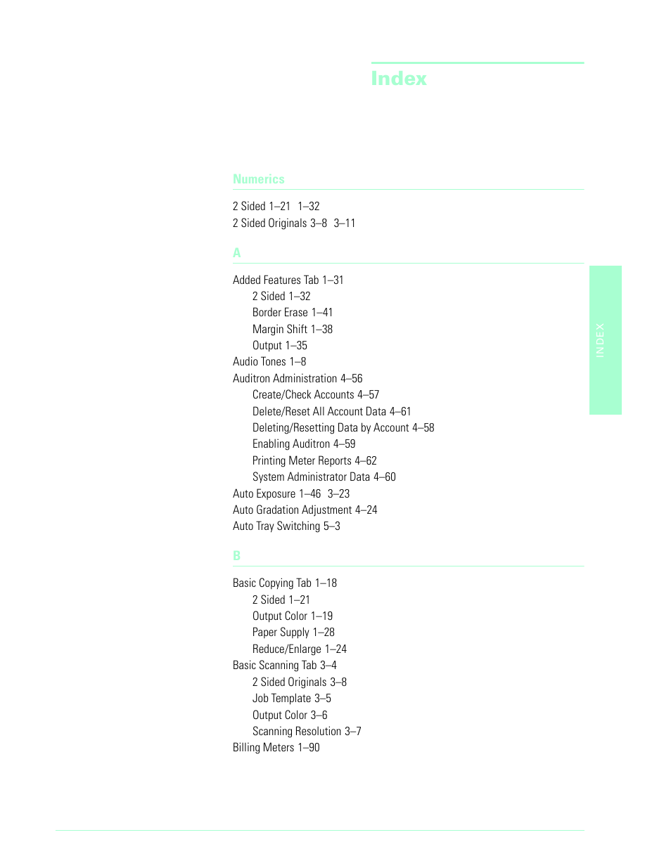 Index | HP 3535 User Manual | Page 259 / 268