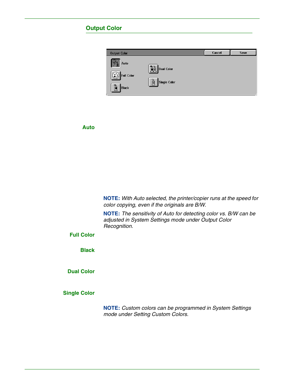 Output color | HP 3535 User Manual | Page 37 / 268