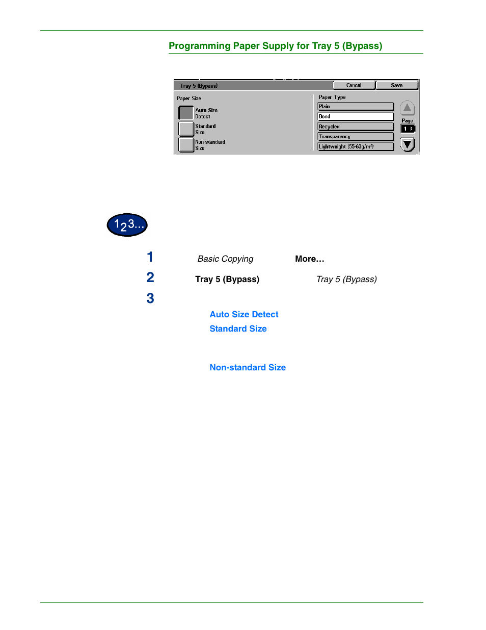 Programming paper supply for tray 5 (bypass) | HP 3535 User Manual | Page 47 / 268