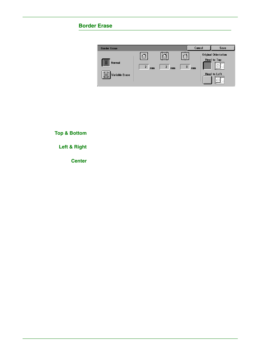 Border erase | HP 3535 User Manual | Page 59 / 268