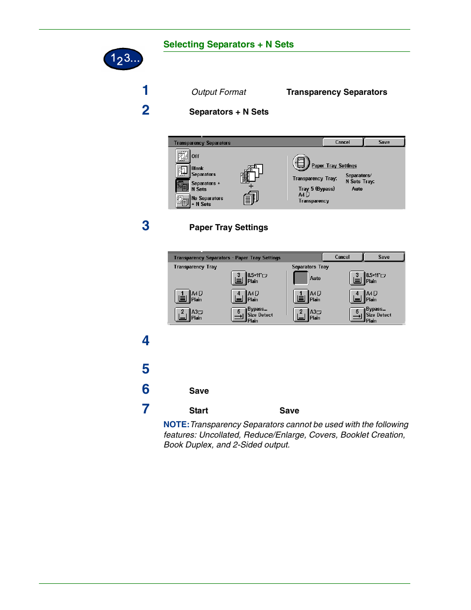 Selecting separators + n sets | HP 3535 User Manual | Page 76 / 268