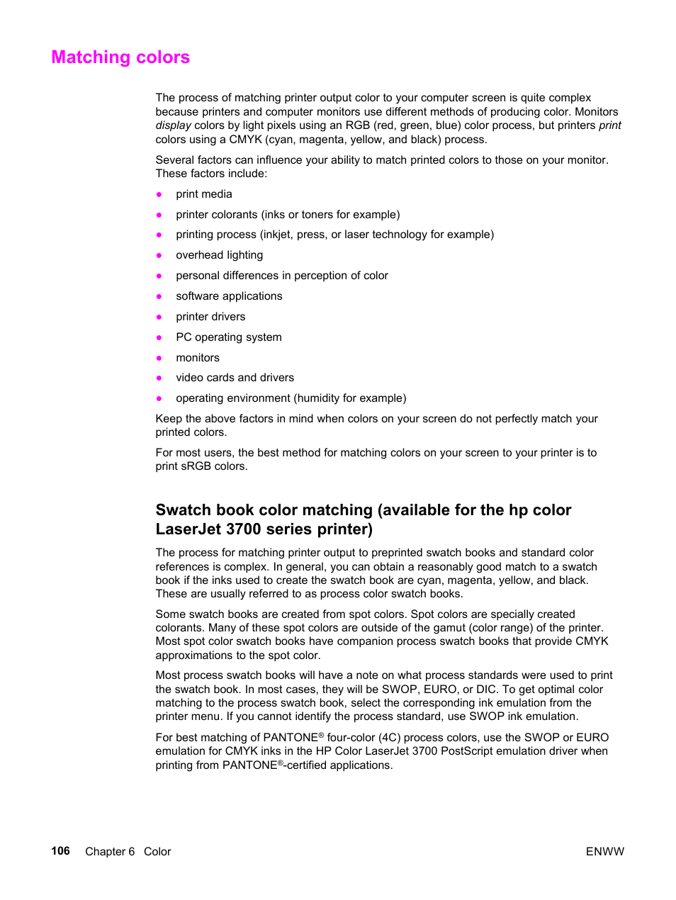 Matching colors | HP 3500 User Manual | Page 118 / 252