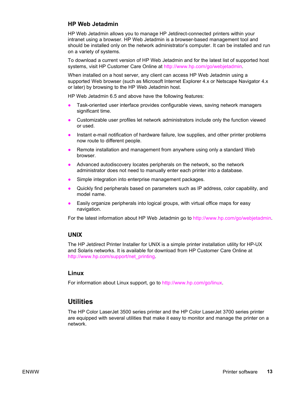 Utilities | HP 3500 User Manual | Page 25 / 252