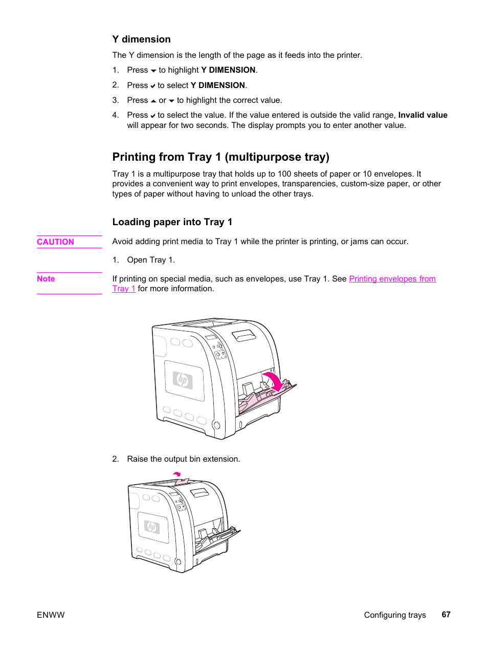 Printing from tray 1 (multipurpose tray) | HP 3500 User Manual | Page 79 / 252