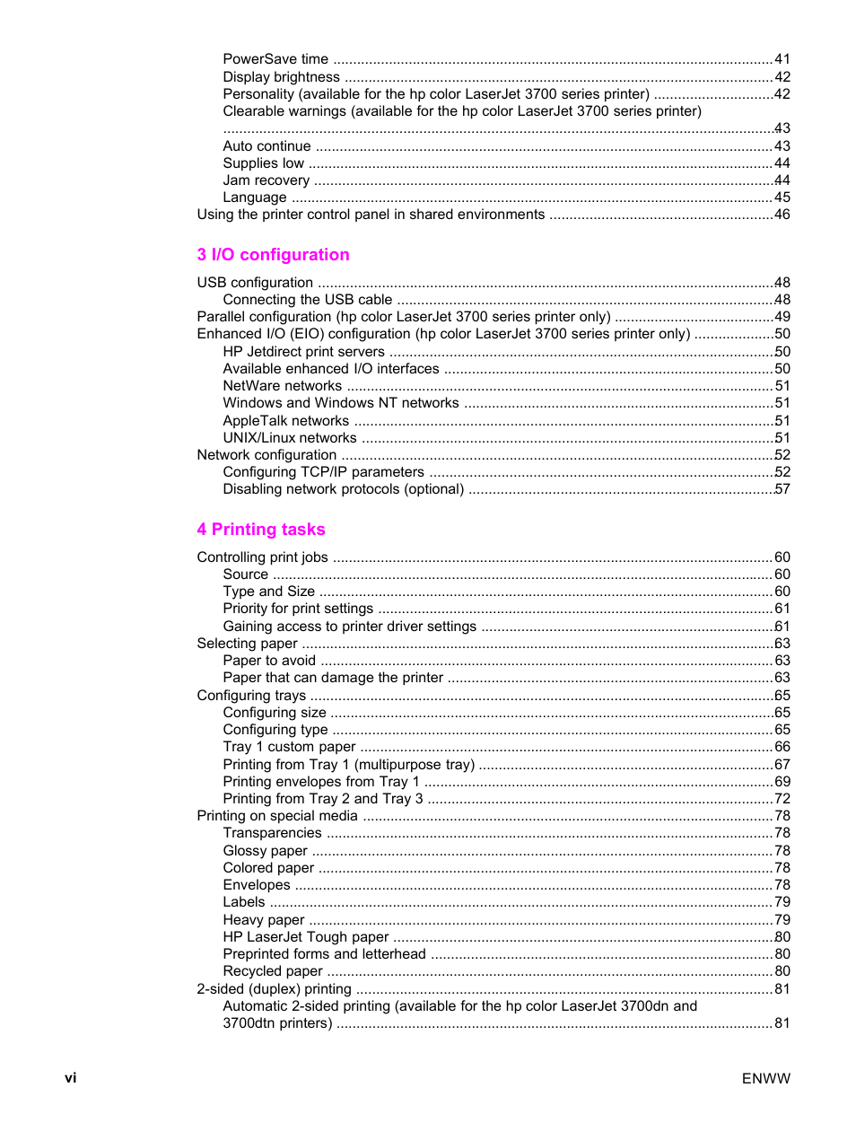 HP 3500 User Manual | Page 8 / 252