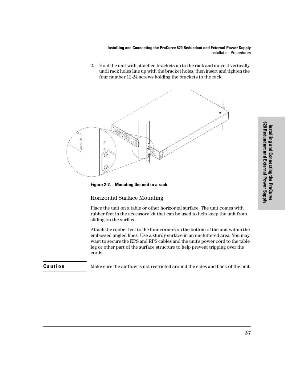 Horizontal surface mounting, Horizontal surface mounting -7 | HP 620 User Manual | Page 19 / 50